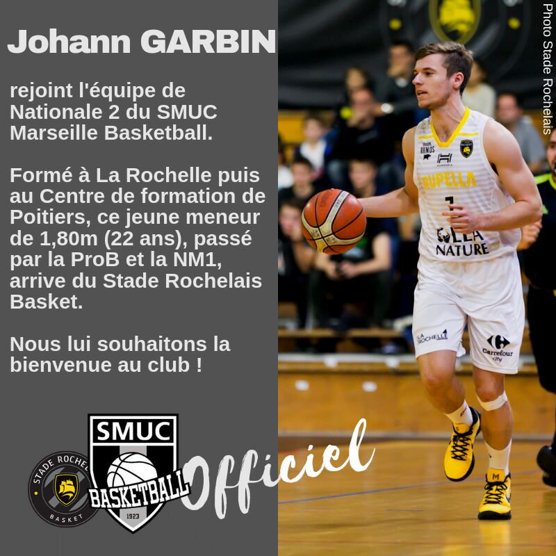Johann Garbin rejoint l'équipe de NM2 du SMUC Marseille !
