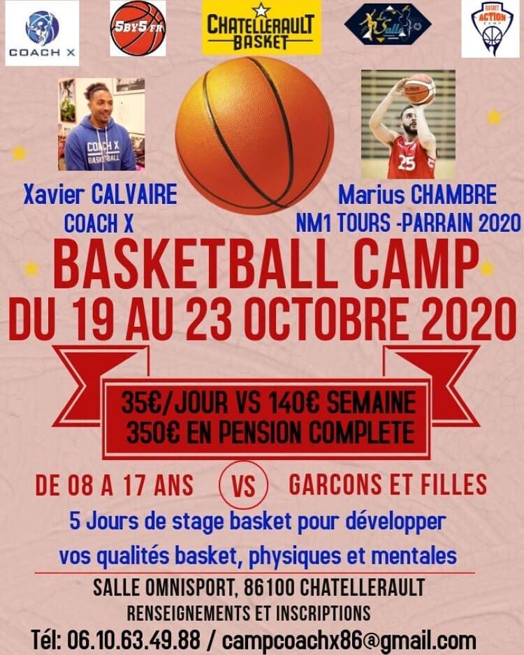 Camp Basket à Châtellerault du 19 au 23 octobre !