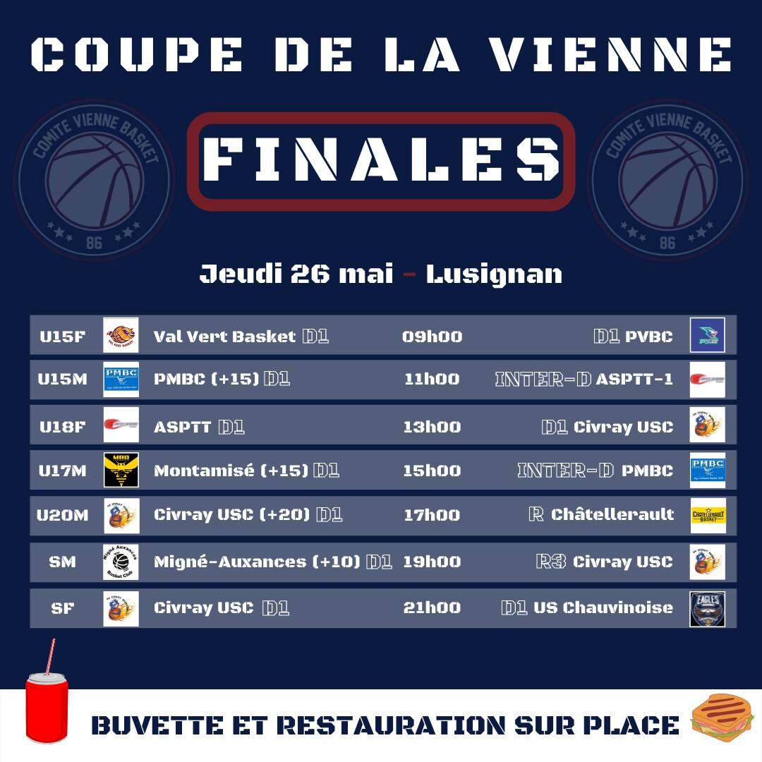 Finales Coupe de la Vienne, le jeudi 26 mai, à Lusignan !
